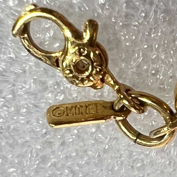 Monet Polished Gold-Tone Jewelry Beaded Necklace  with Domed Stud Earrings Set - Picture 3 of 12